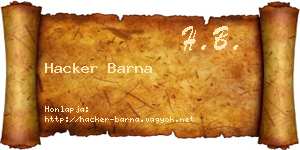 Hacker Barna névjegykártya